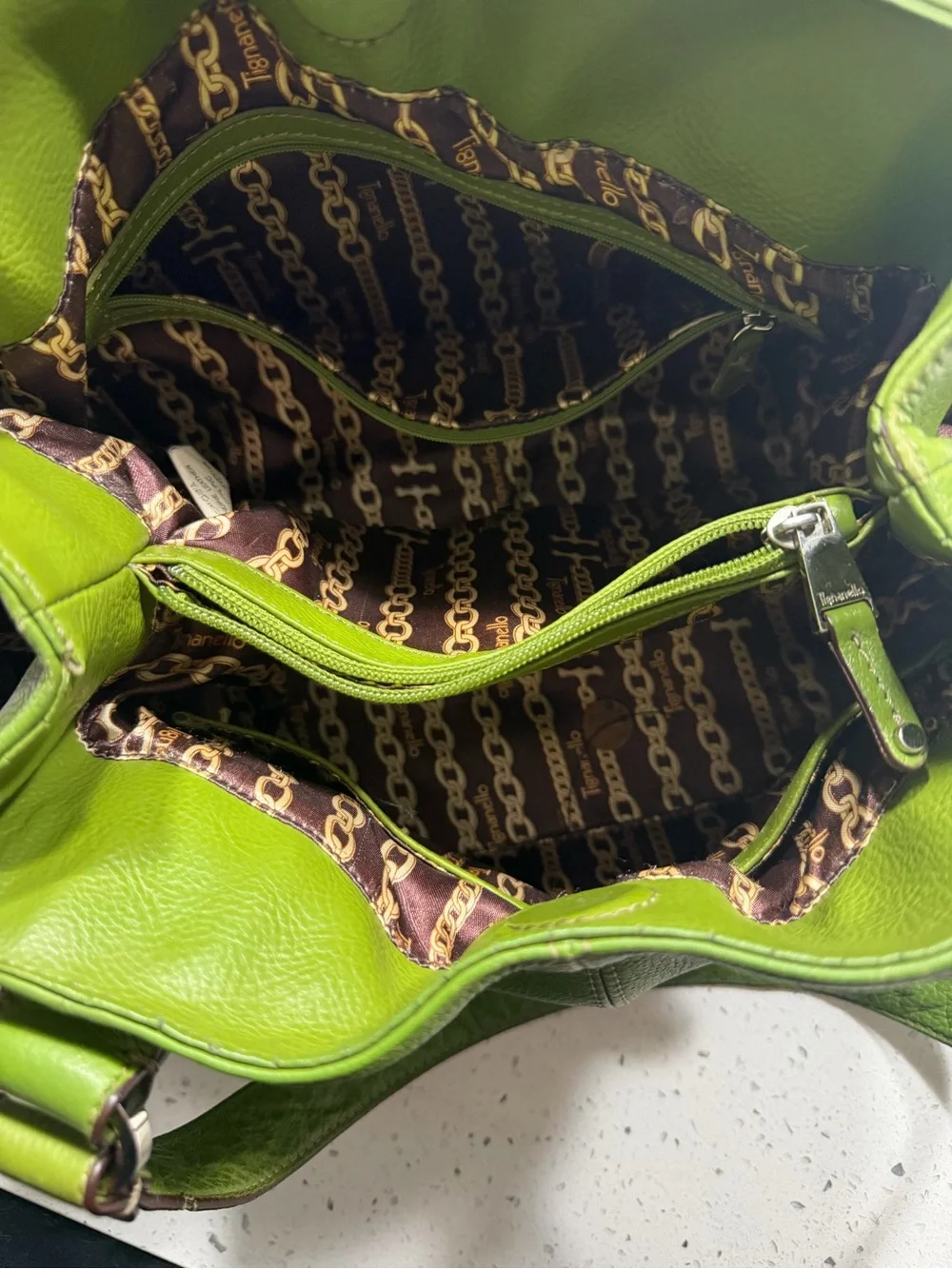 Green vintage geniune Leather Shoulder Bag - Stylish Everyday Tote